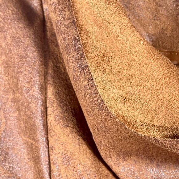 Love Tree Caramel Brown Vegan Faux Leather Moto Jacket • Size S • Rocker Biker - Picture 9 of 13